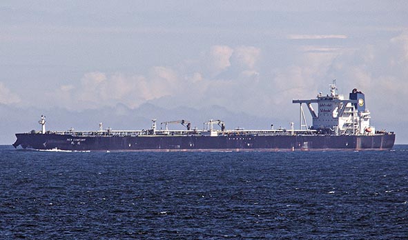 Petroleum tanker vessel at sea